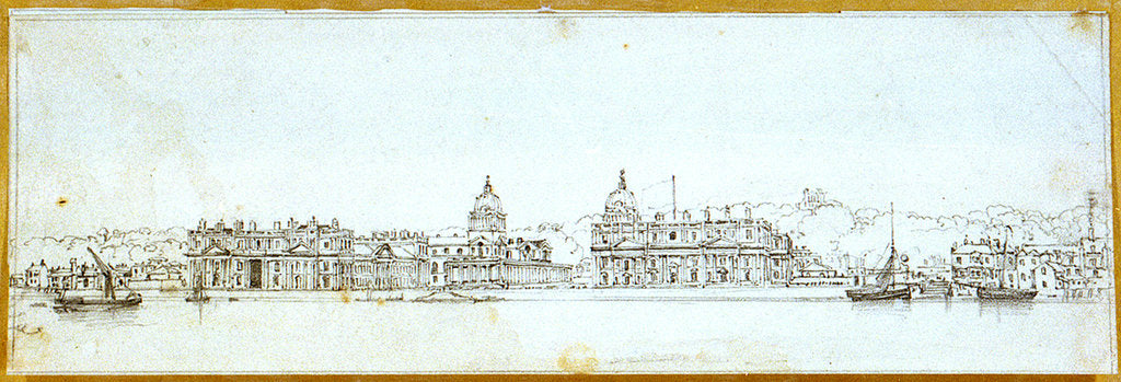 Detail of Greenwich Hospital from the river by Edward William Cooke