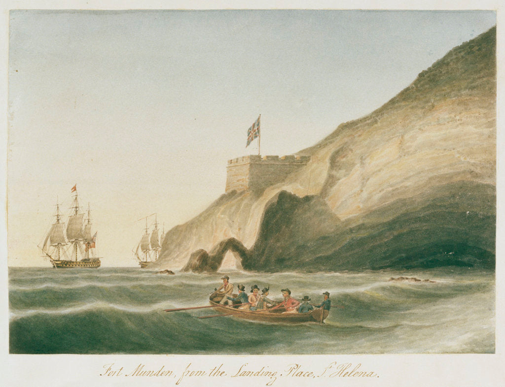Detail of Fort Munden, from the Landing Place, St Helena by William Innes Pocock