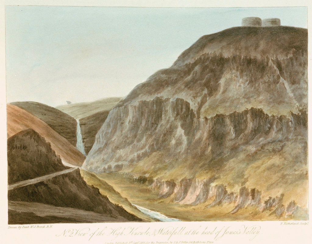 Detail of No 2, View of the High Knowle, & Waterfall at the head of James's Valley by William Innes Pocock