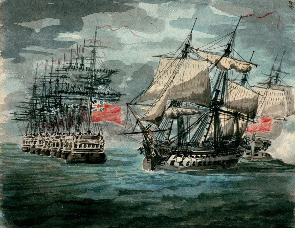 Detail of Squadron of the Red coming into line ahead by D. Tandy