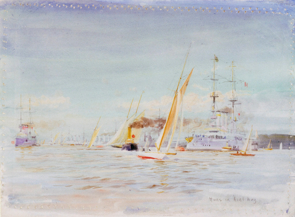 Detail of German fleet, Kiel by William Lionel Wyllie