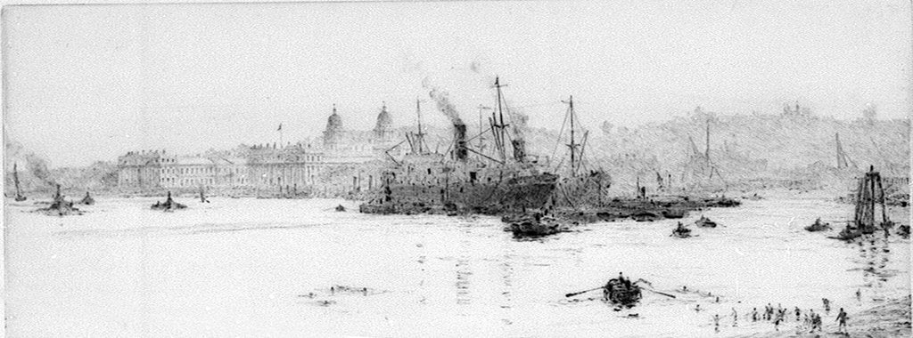 Detail of Sugar boats, Greenwich reach by William Lionel Wyllie