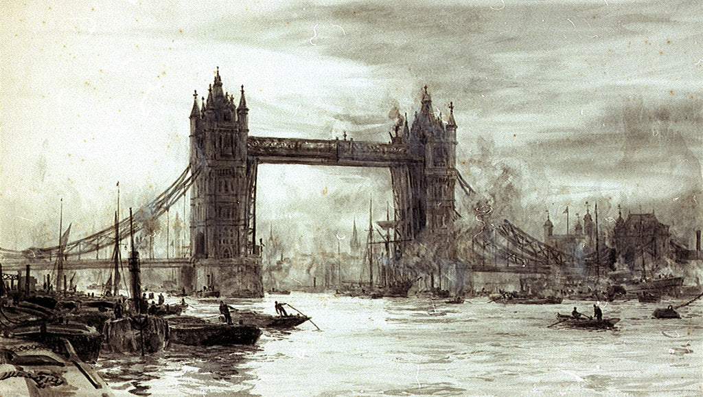 Detail of Tower Bridge by William Lionel Wyllie
