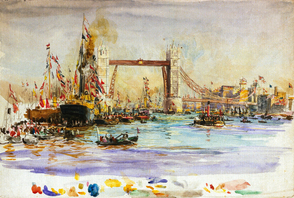 Detail of Opening of Tower Bridge by William Lionel Wyllie