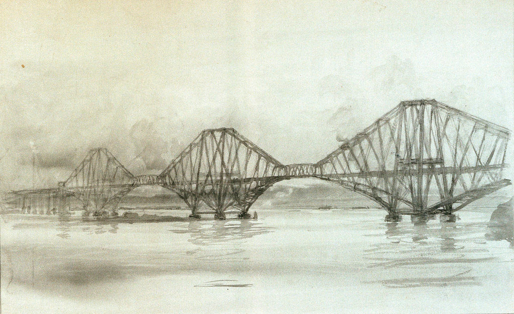 Detail of Forth Bridge by William Lionel Wyllie
