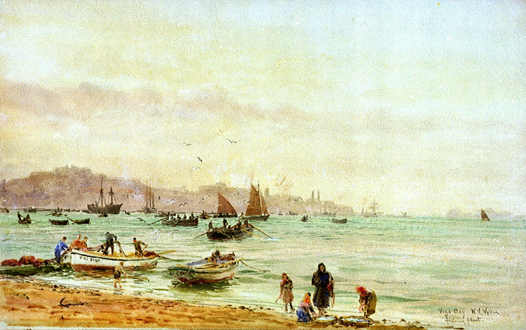 Detail of Vigo Bay fishing fleet by William Lionel Wyllie
