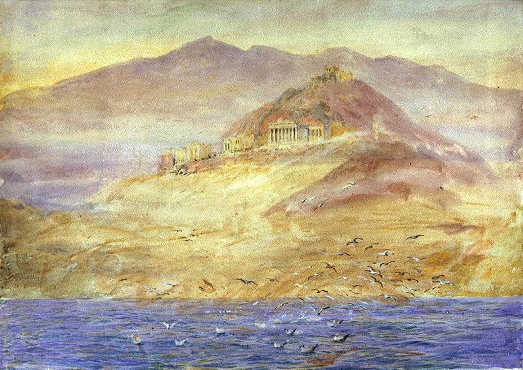 Detail of Athens from the Gulf of Aegina by William Lionel Wyllie