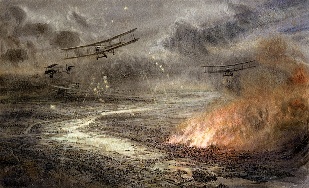 Detail of Night bombing by William Lionel Wyllie