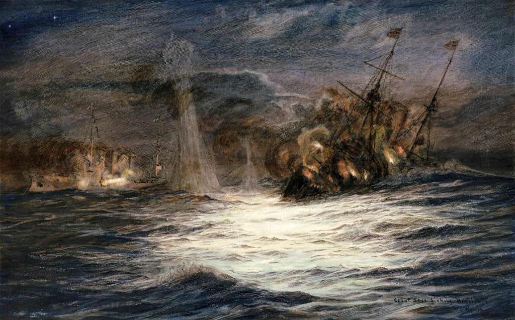 Detail of Count von Spee sinking HMS 'Monmouth' by William Lionel Wyllie