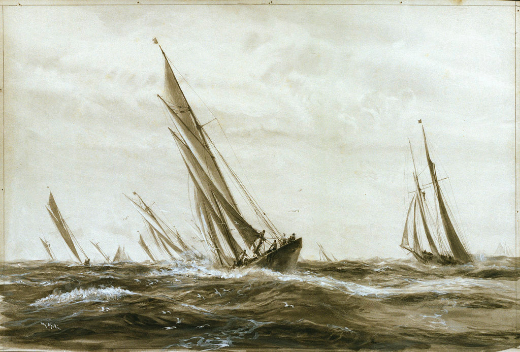 Detail of Yachts racing by William Lionel Wyllie