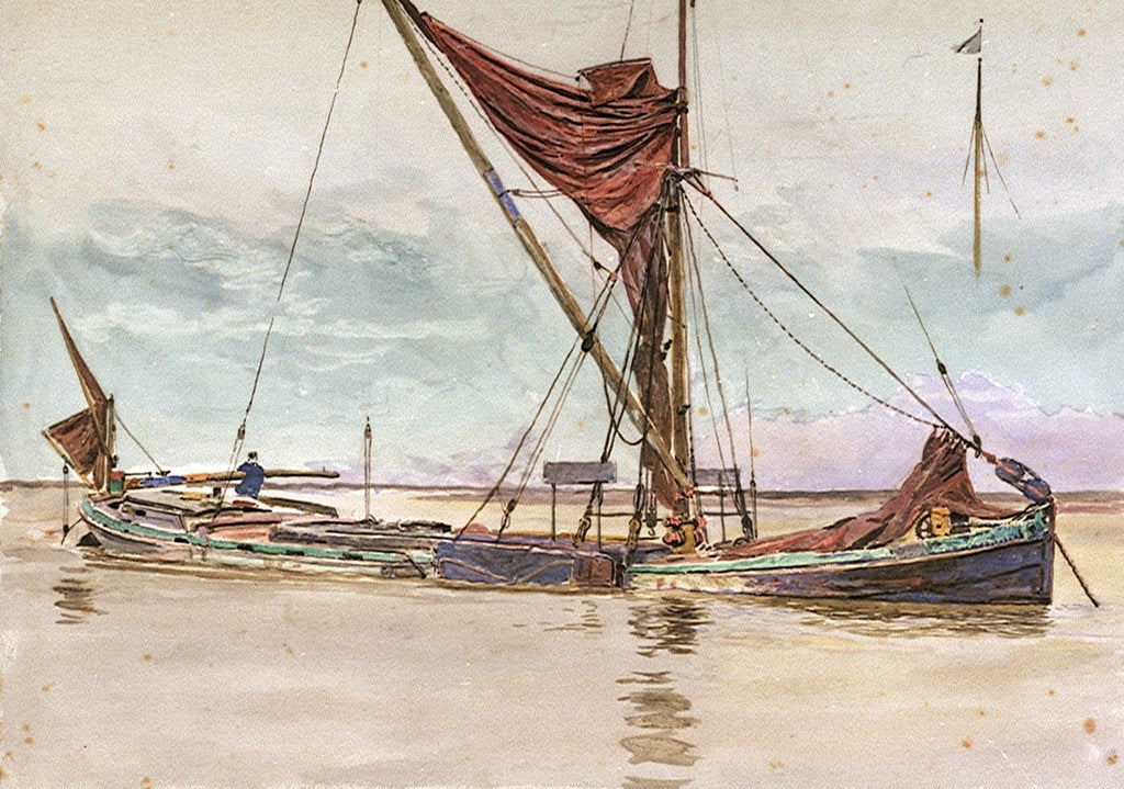 Detail of Thames barge by William Lionel Wyllie