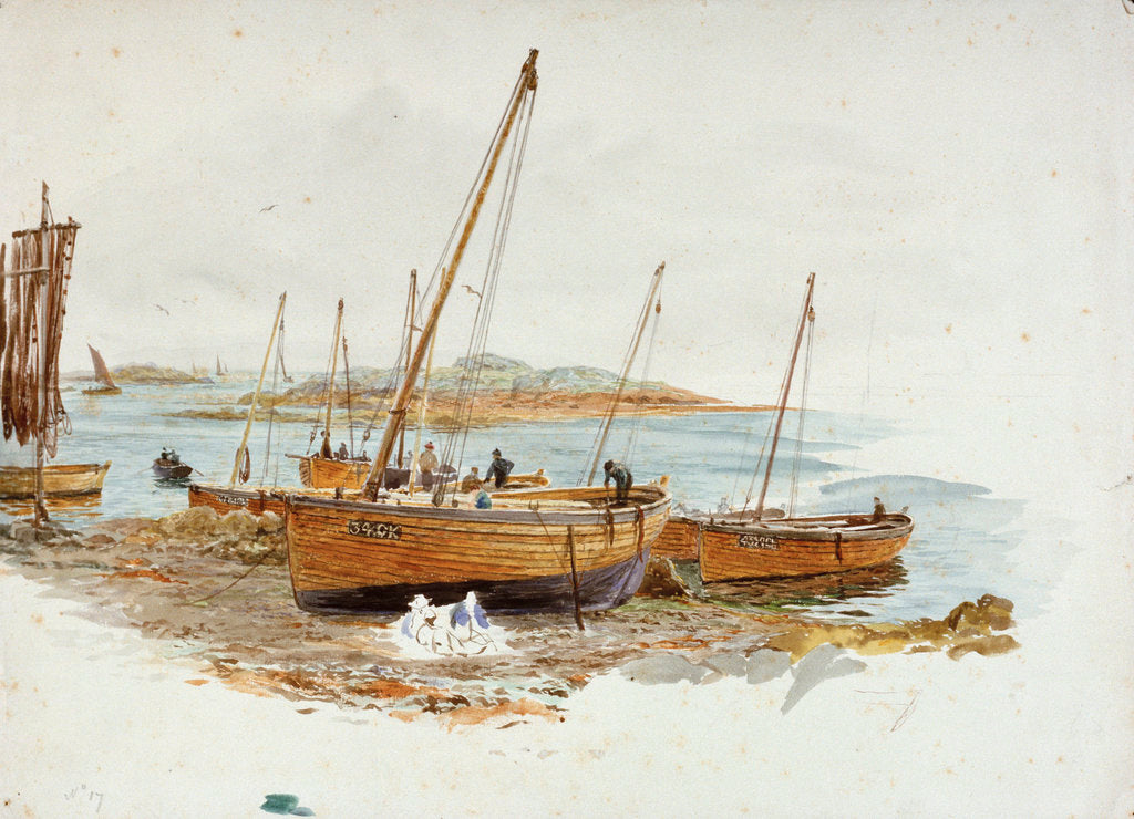 Detail of Loch Fyne herring skiffs at Tarbert by William Lionel Wyllie
