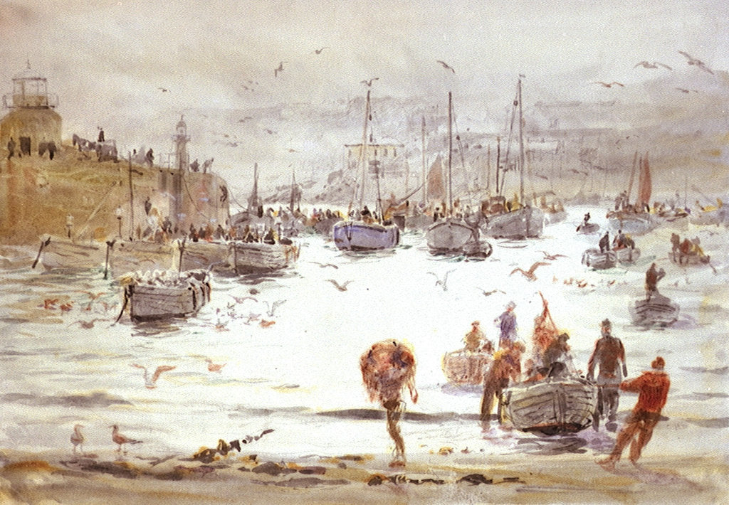 Detail of Landing Fish at St Ives by William Lionel Wyllie