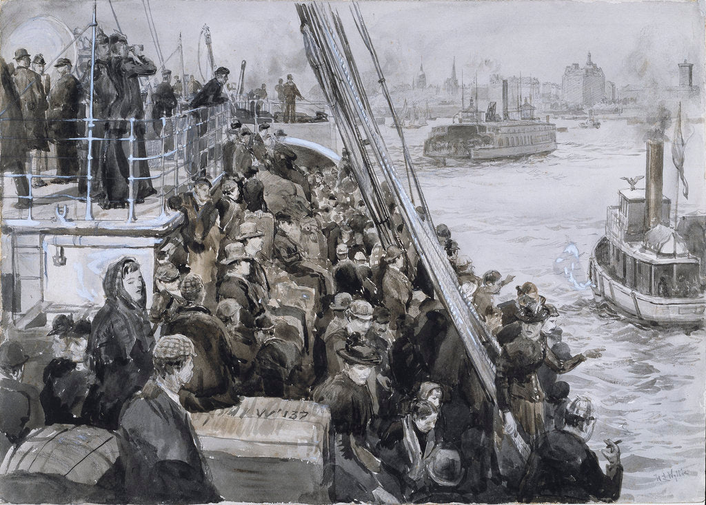 Detail of Emigrants, New York by William Lionel Wyllie