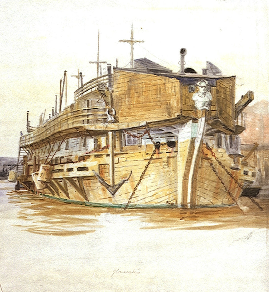 Detail of H.M.S. Gloucester by William Lionel Wyllie