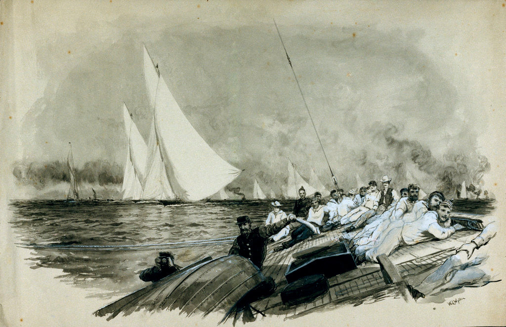 Detail of Lord Dufferin's yacht racing by William Lionel Wyllie