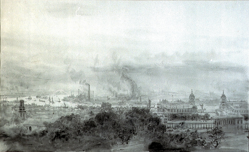 Detail of Greenwich, looking towards London by William Lionel Wyllie