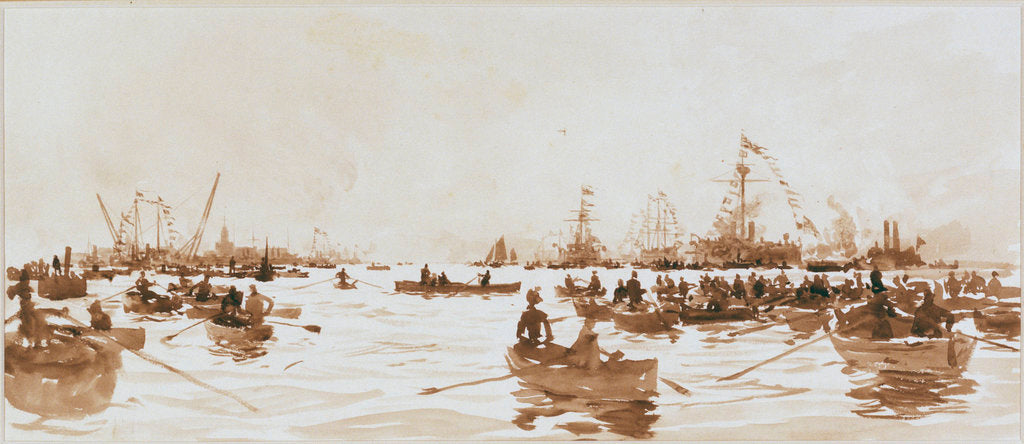 Detail of A Launch at Portsmouth by William Lionel Wyllie