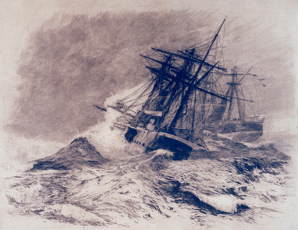 Detail of The escape of HMS 'Calliope' by William Lionel Wyllie