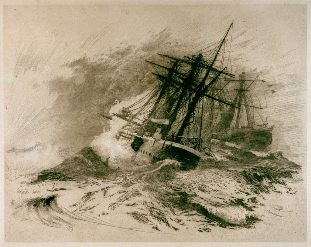 Detail of The escape of HMS 'Calliope' by William Lionel Wyllie