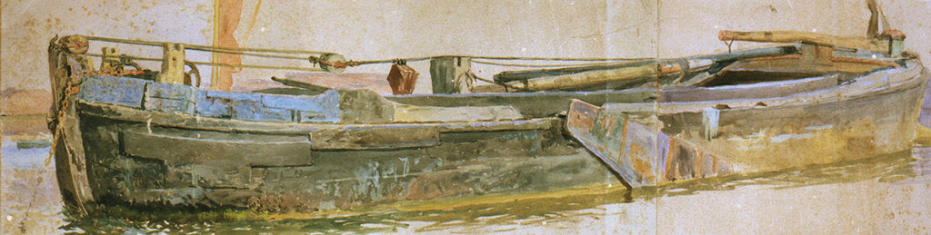 Detail of Thames barge by William Lionel Wyllie