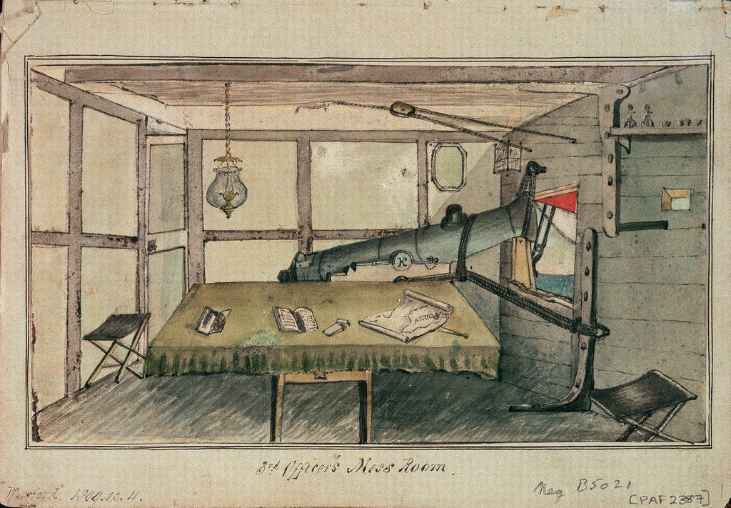 Detail of Study of accommodation in a vessel by Charles Copland