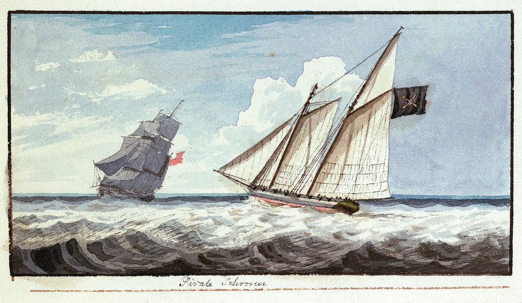 Detail of Pirate schooner by Edward Bamfylde Eagles