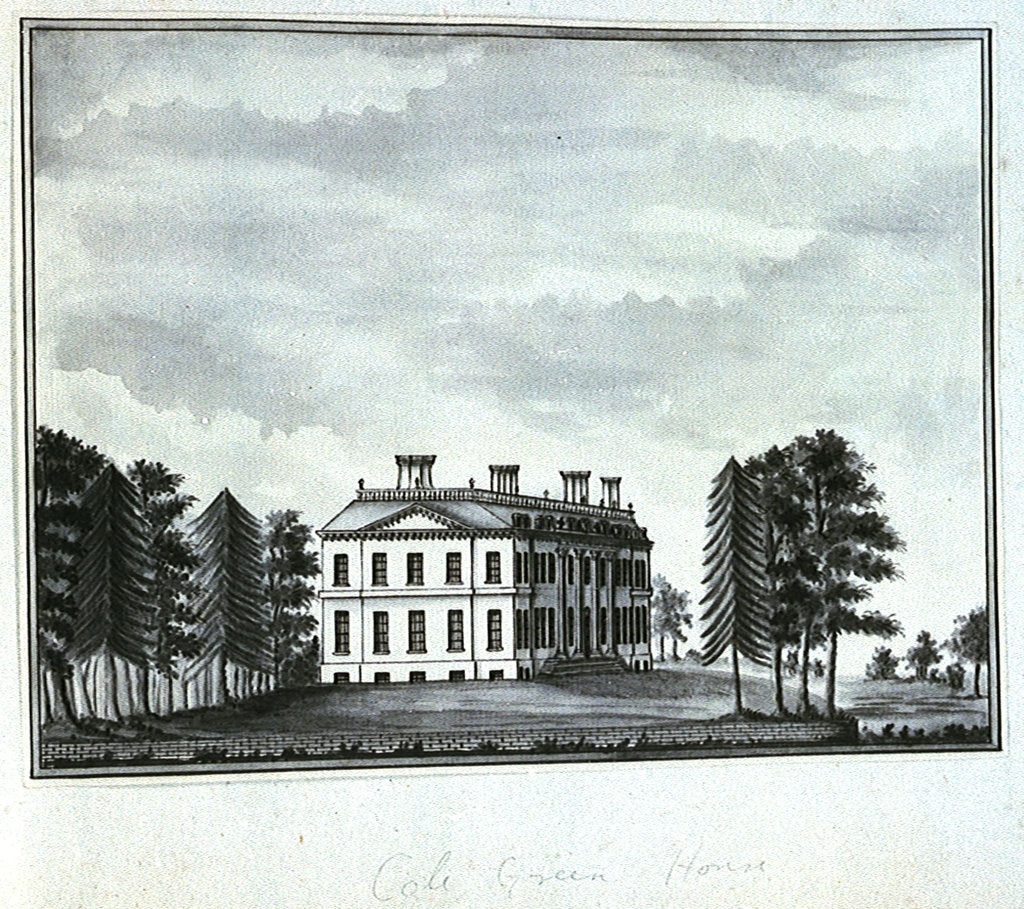 Detail of View of Cole Green House, seen from the south east by John Charnock