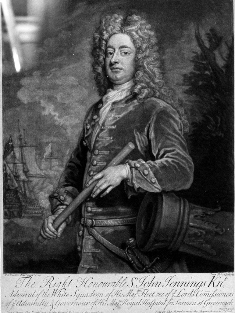Detail of Admiral Sir John Jennings (1664-1743) by Godfrey Kneller