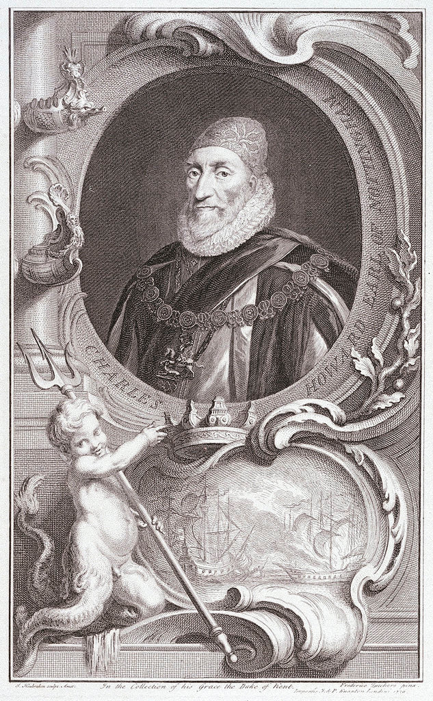 Detail of Charles Howard,  Earl of Nottingham by Frederico Zucchero
