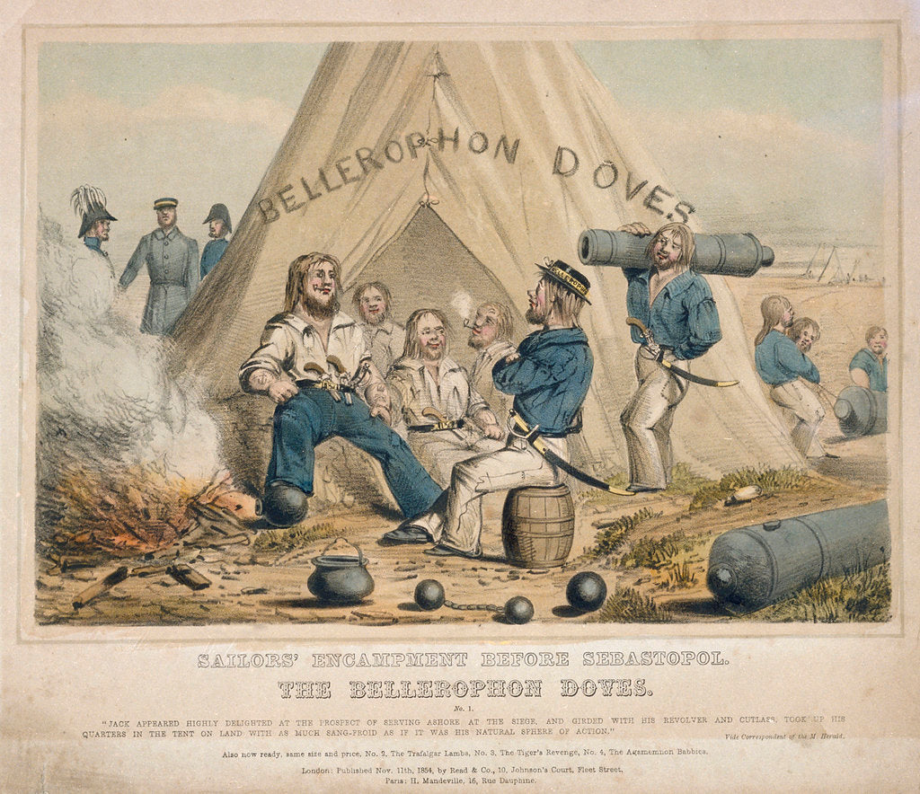 Detail of Sailors' encampment before Sebastopol The Bellerophon Doves by Read & Co