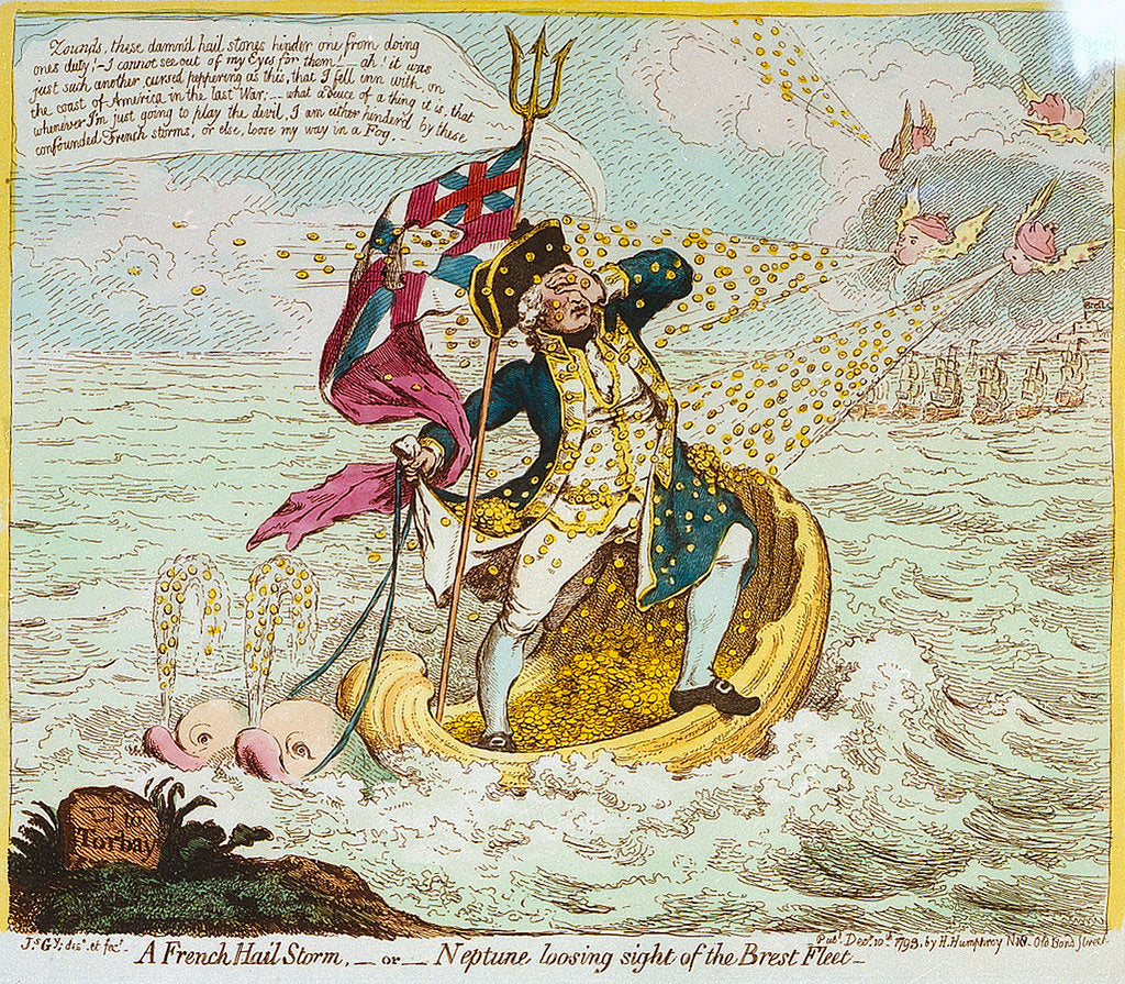 Detail of A French Hail Storm, - or - Neptune losing sight of the Brest Fleet by James Gillray
