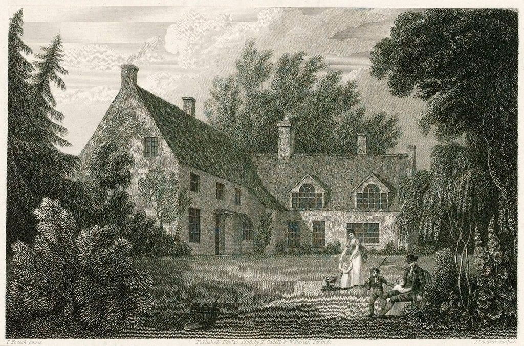 Detail of The Parsonage House of Burham Thorpe by Isaac Pocock