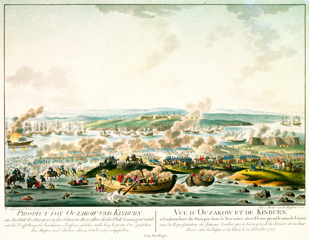 Detail of View of Oczakow and the river Dnieper, Black Sea by Fr. Casanova