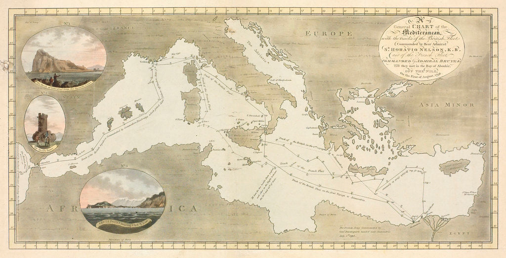 Detail of General Chart of the Mediterranean by J. White