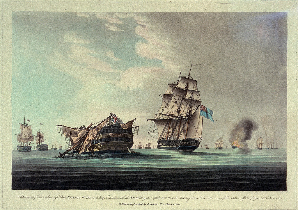 Detail of HMS 'Bellisle' at the Battle of Trafalgar, 21 October 1805 by G. Andrews