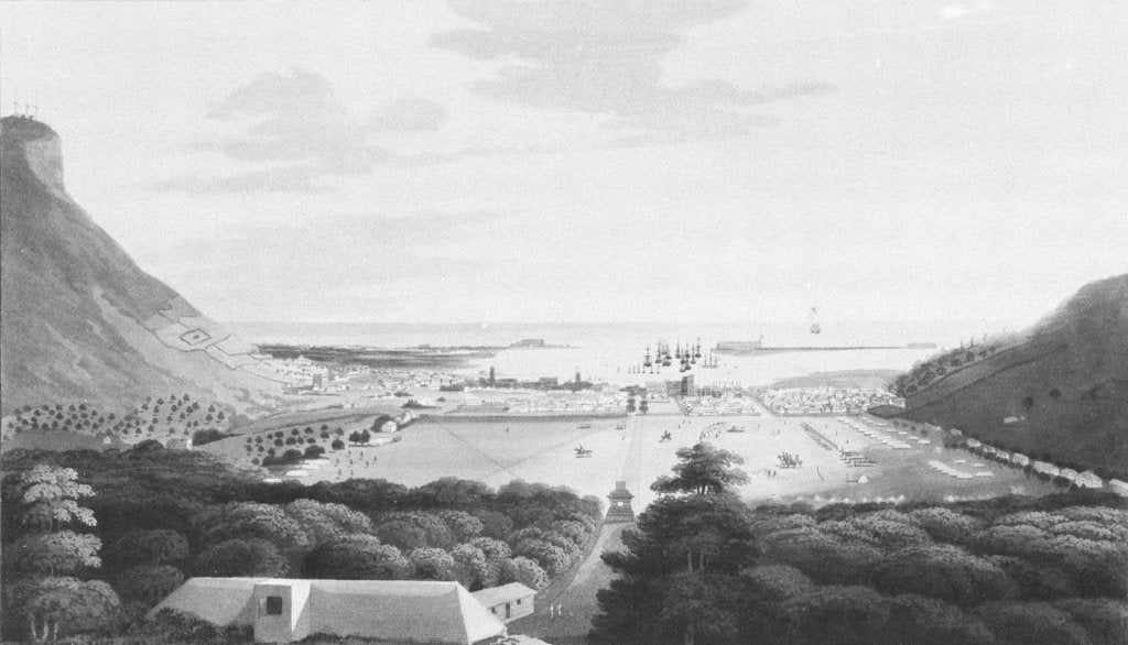 Detail of Isle of France No. 4. Port Louis, from the Champ de Mars by R. Temple