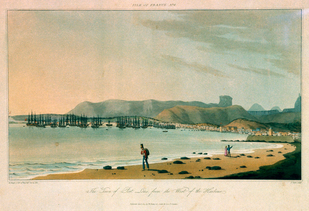 Detail of Isle of France No.6: the Town of Port Louis, from the West of the Harbour by William Daniell