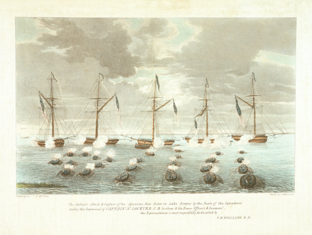 Detail of 'The Gallant Attack & Capture of the American Gun Boats in Lake Borgne by the Boats of the Squadron under the Command of Captain N Lockyer by T.M. Williams