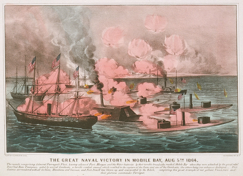 Detail of The great naval victory in Mobile Bay, 5 August 1864 by Currier & Ives (publishers)