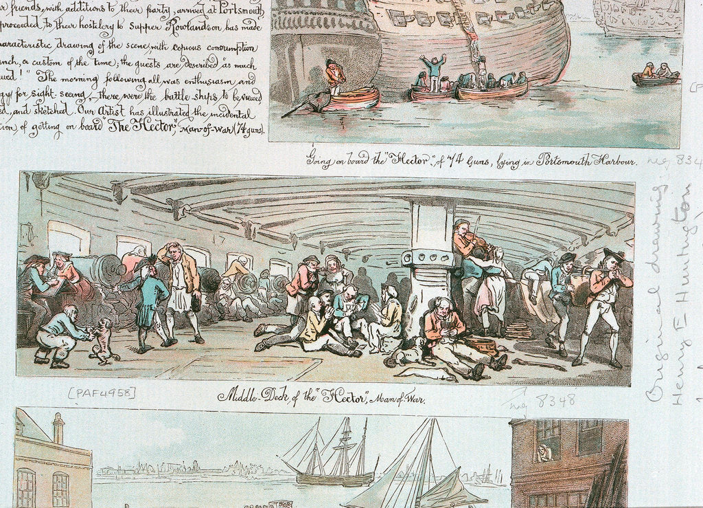 Detail of Middle-deck of the man-of-war 'Hector' by Thomas Rowlandson