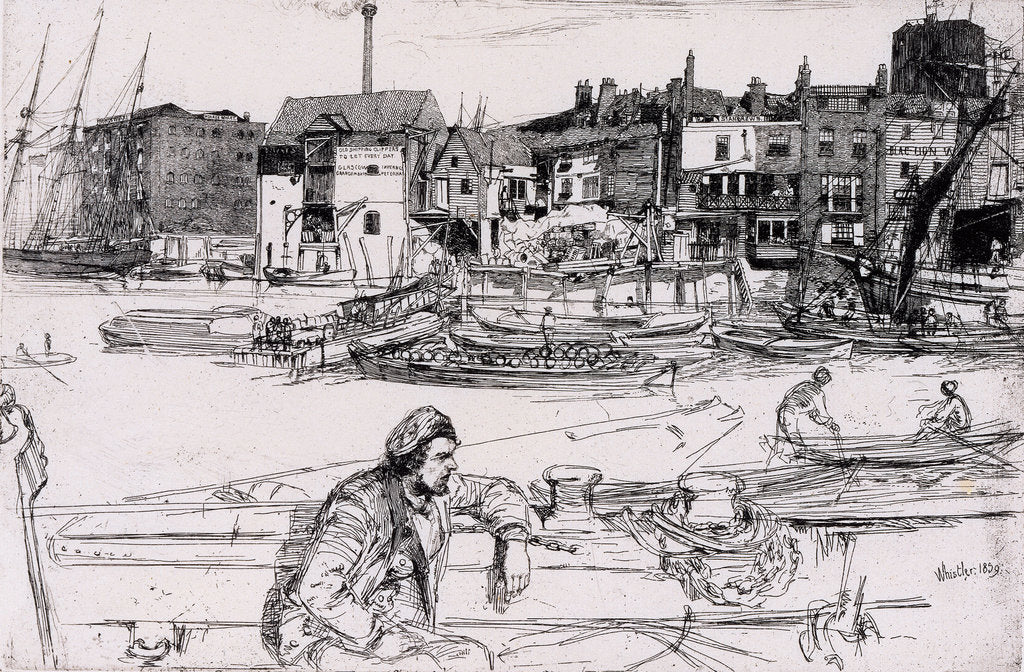 Detail of Black Lion Wharf by James Abbott McNeill Whistler