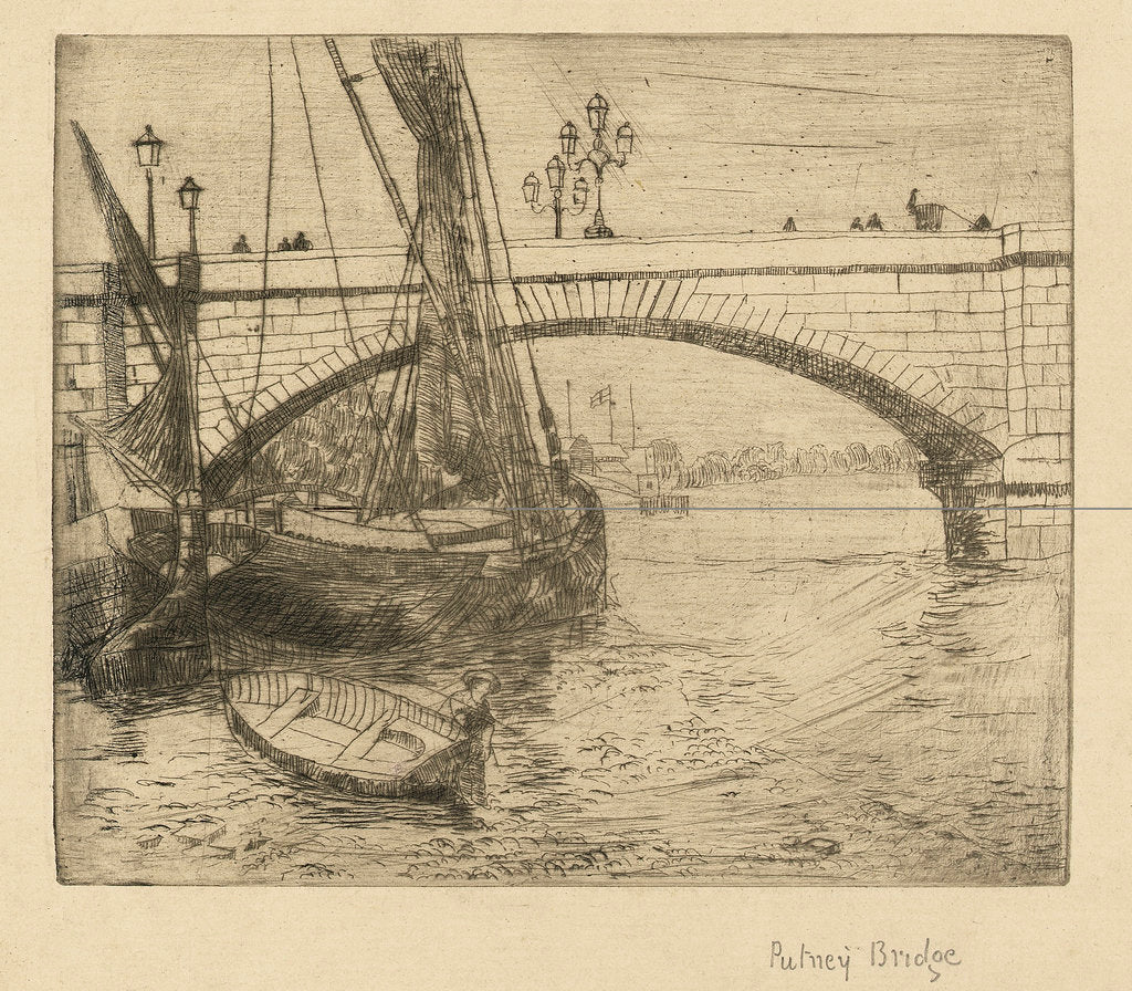 Detail of Putney Bridge by Walter Greaves