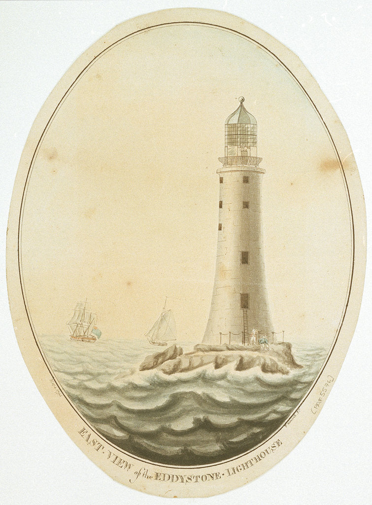 Detail of East view of the Eddystone Lighthouse by P. Sambell