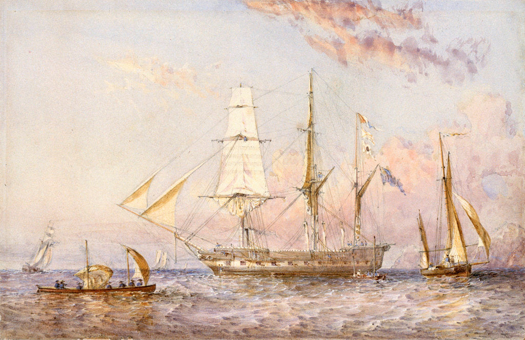 Detail of HMS 'Rattlesnake', 1853 by Oswald Walter Brierly