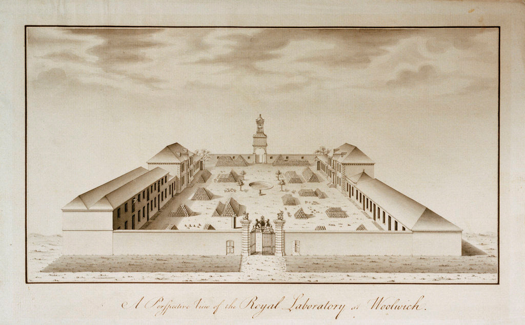 Detail of A perspective view of the Royal Laboratory, Woolwich Arsenal by unknown