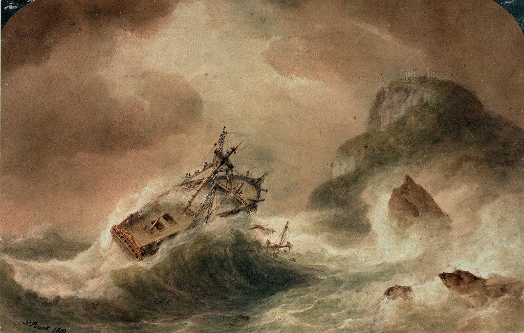 Detail of The Wreck of the 'Britannia' by Nicholas Pocock