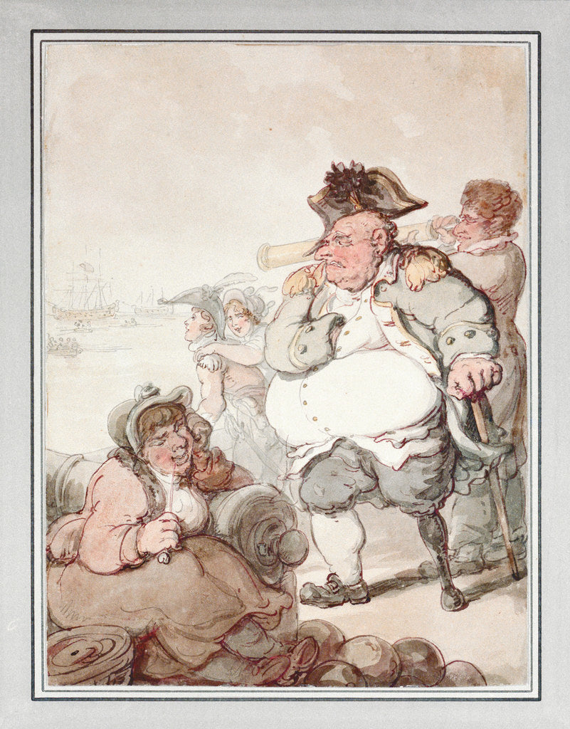 Detail of Admiral Pasley, the 'Tough Old Commodore'. 'The bullets and gout have knocked his hulk about' by Thomas Rowlandson