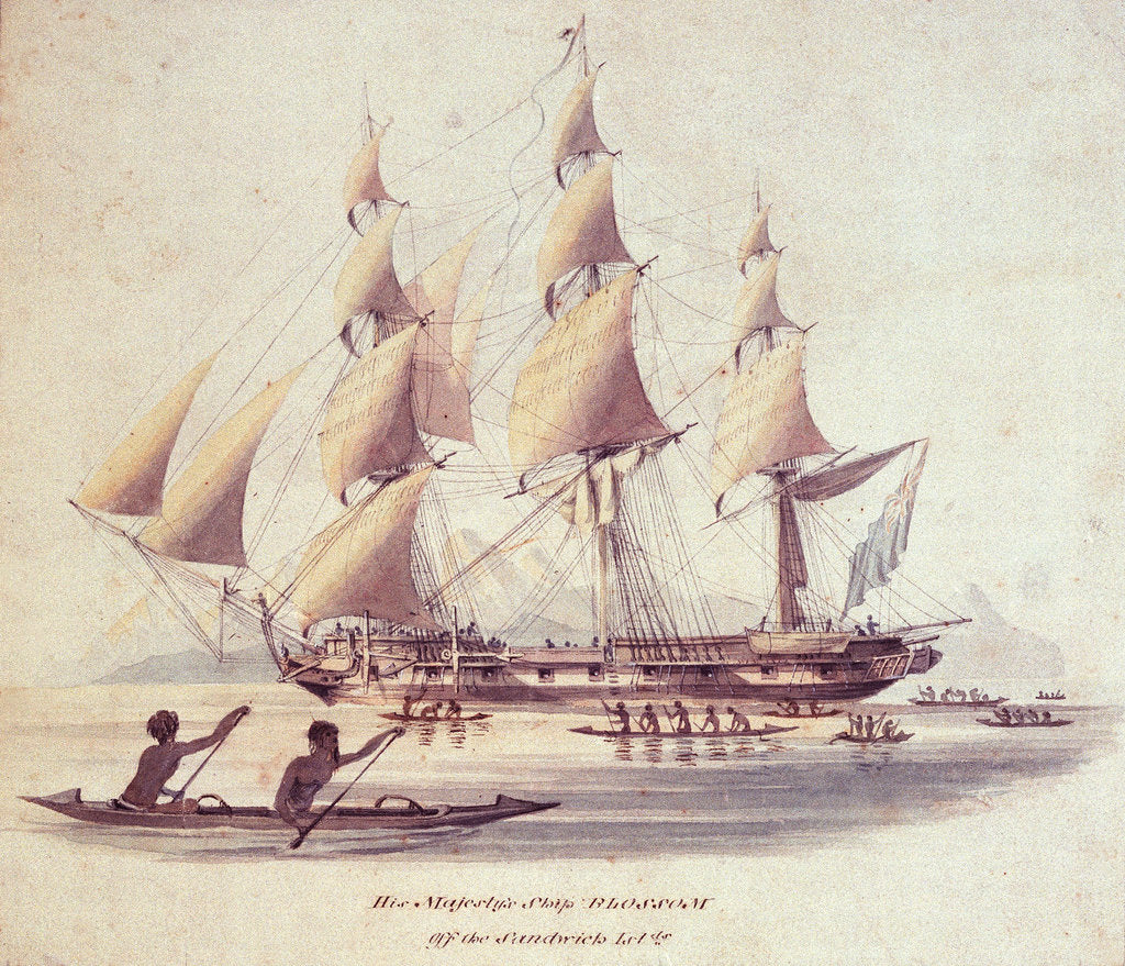 Detail of His Majesty's ship 'Blossom' off the Sandwich Islands by William Smyth