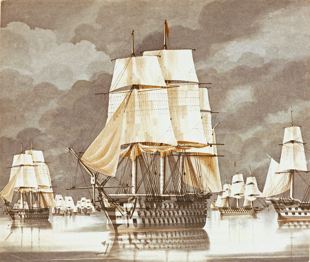 Detail of HMS 'Princess Charlotte' off Mytelene, Friday 21 September 1838 at 5 PM by James Kennett Willson